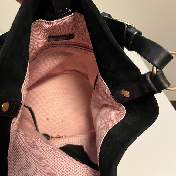 Dooney & Bourke Black Suede Bucket Bag | Vintage Leather Trim Purse - Picture 13 of 13